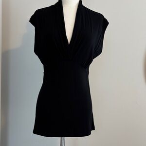 Banana Republic Black Drape Neck Blouse